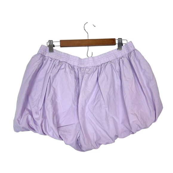 Free People Shorts Bubble Hem Womens Large Purple Cotton Mini Pull On Elastic L - Picture 2 of 9
